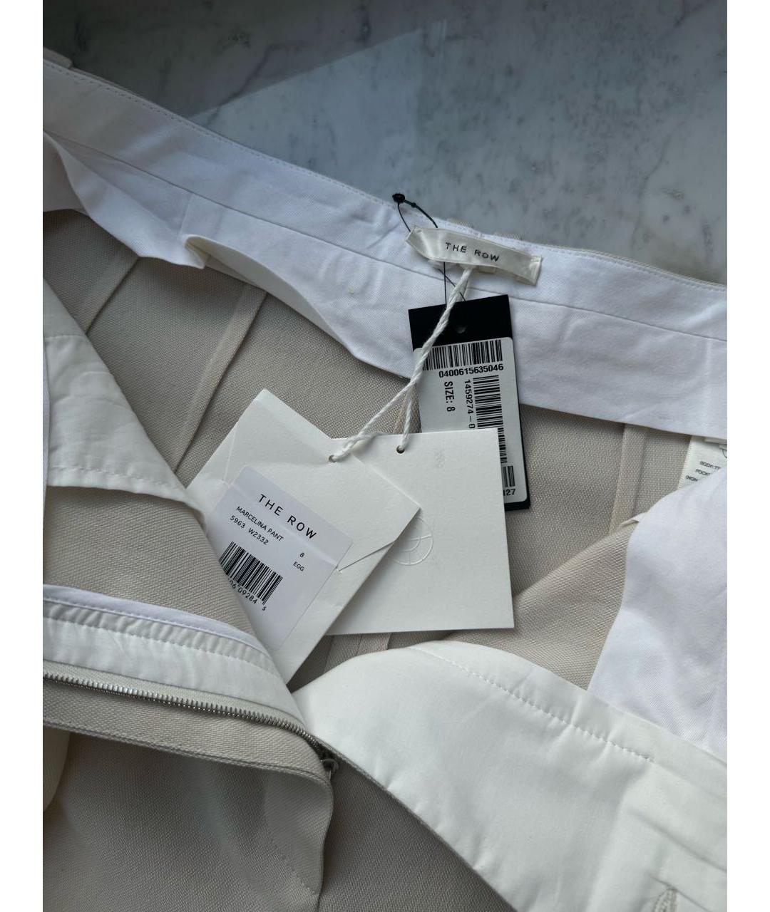 THE ROW Бежевые шерстяные брюки широкие, фото 5