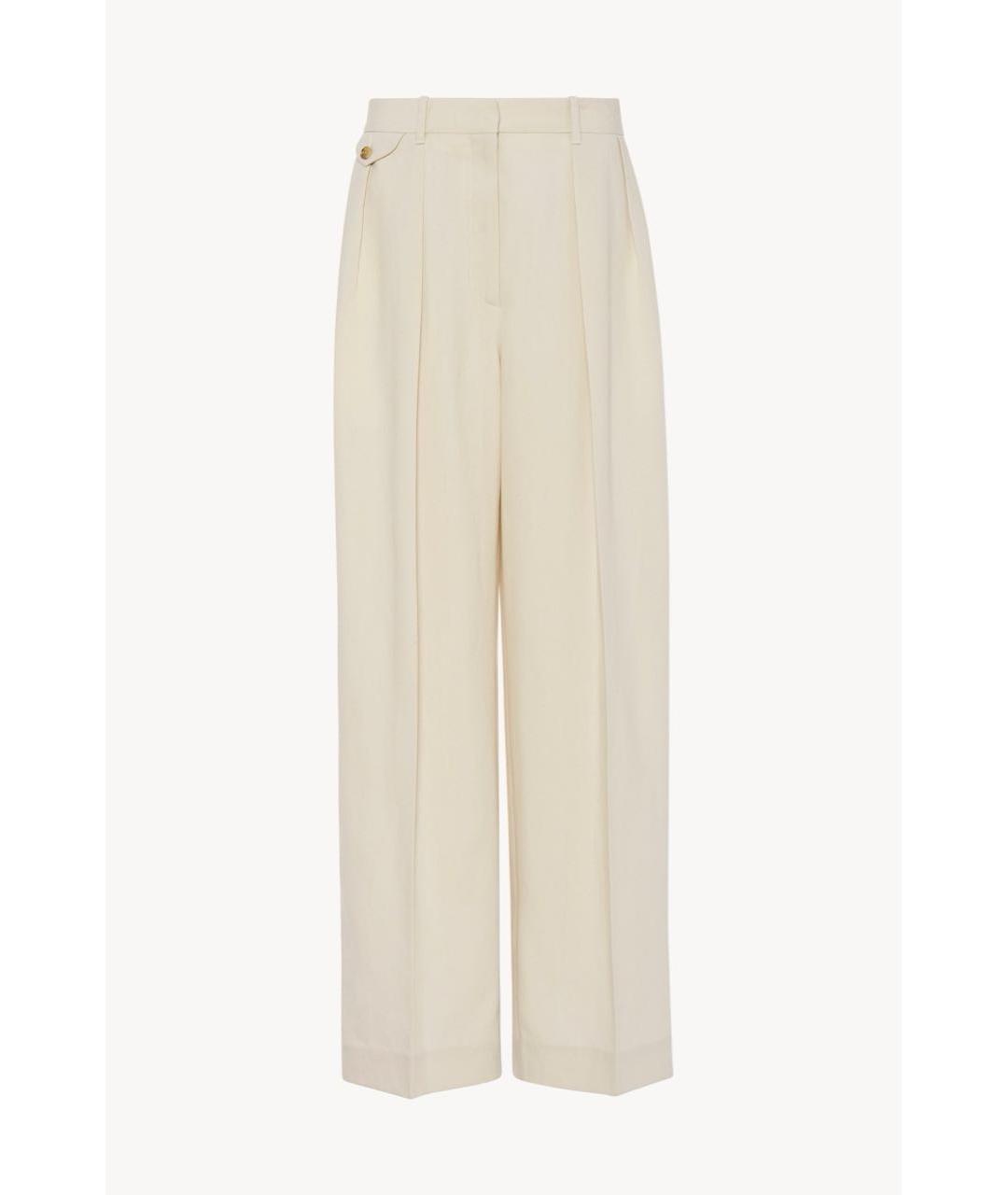 THE ROW Бежевые шерстяные брюки широкие, фото 9