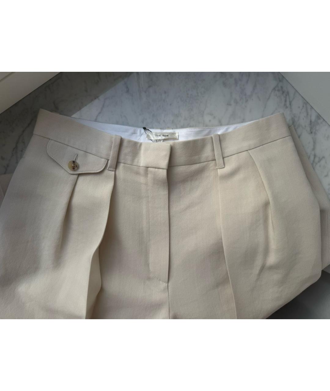 THE ROW Бежевые шерстяные брюки широкие, фото 2