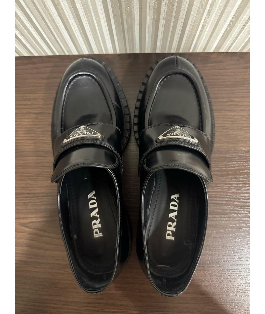 PRADA Черные лоферы из лакированной кожи, фото 4