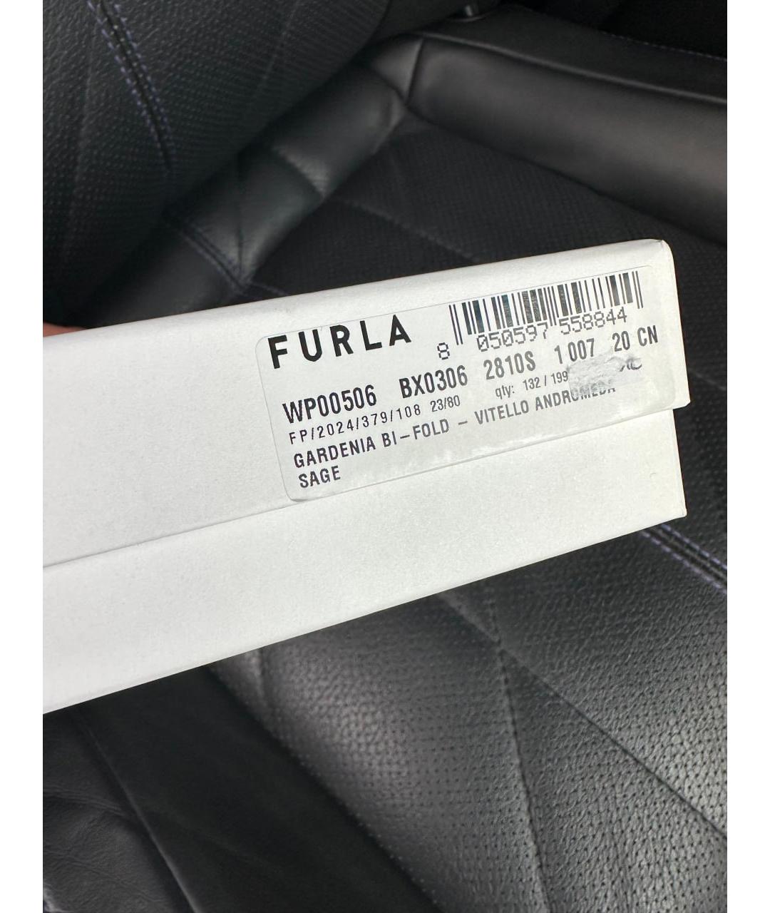 FURLA Хаки кожаный кошелек, фото 6