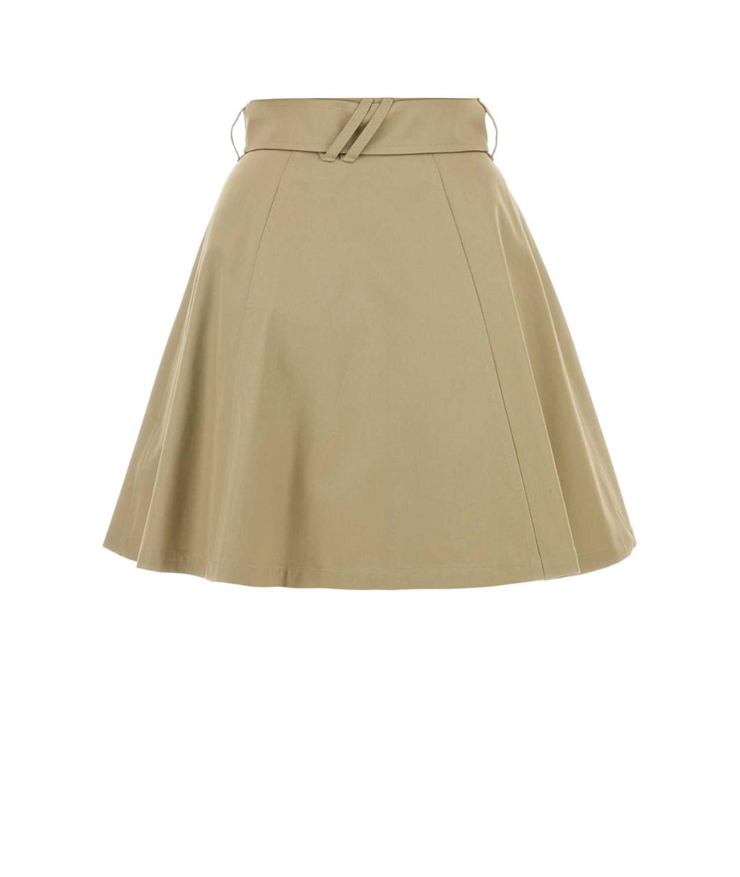 BURBERRY Бежевая хлопковая юбка мини, фото 2