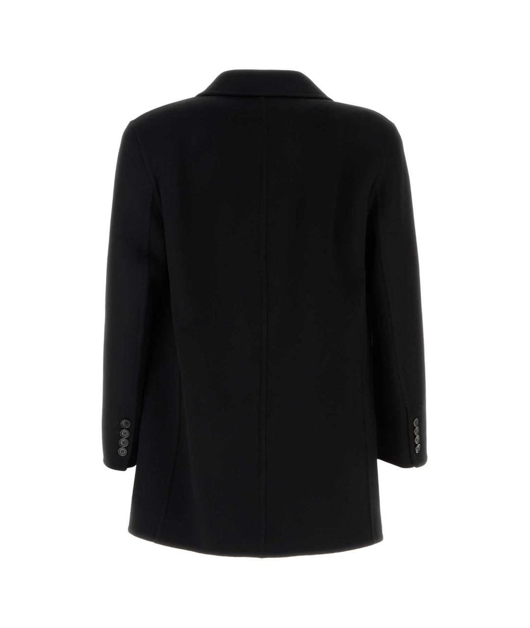 SAINT LAURENT Черное шерстяное пальто, фото 2