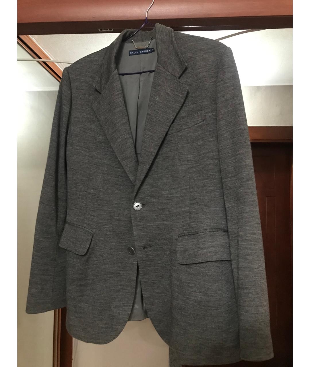 POLO RALPH LAUREN Серый шерстяной пиджак, фото 7