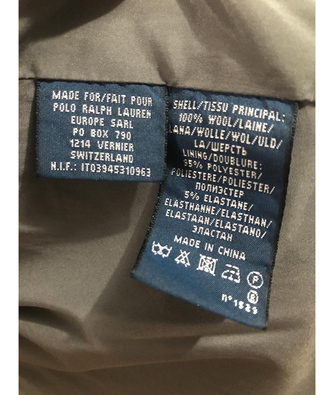 POLO RALPH LAUREN Серый шерстяной пиджак, фото 5