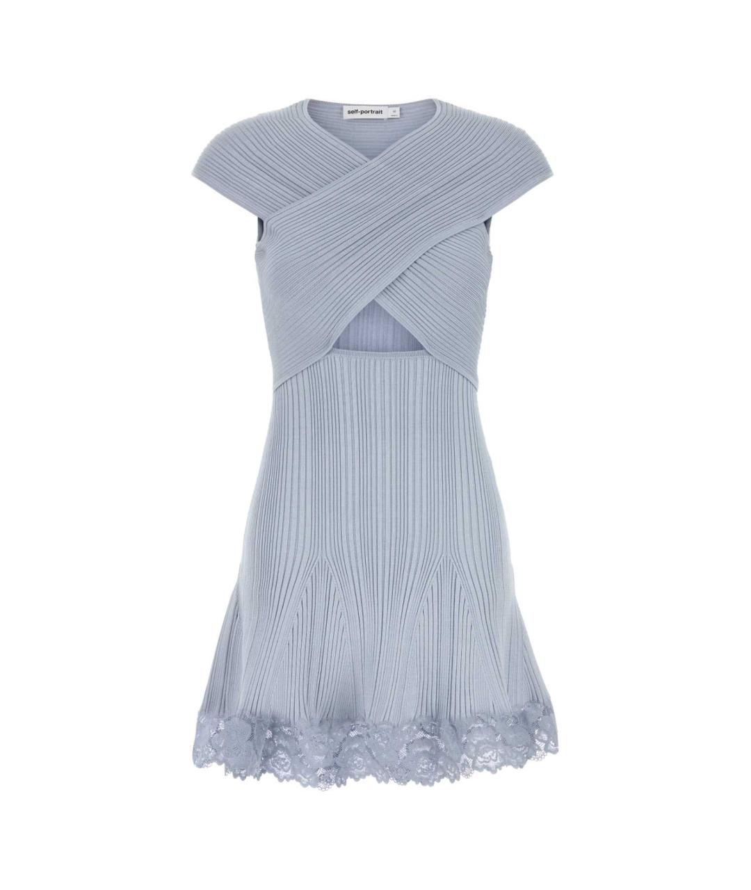 SELF-PORTRAIT Голубое полиэстеровое повседневное платье, фото 1