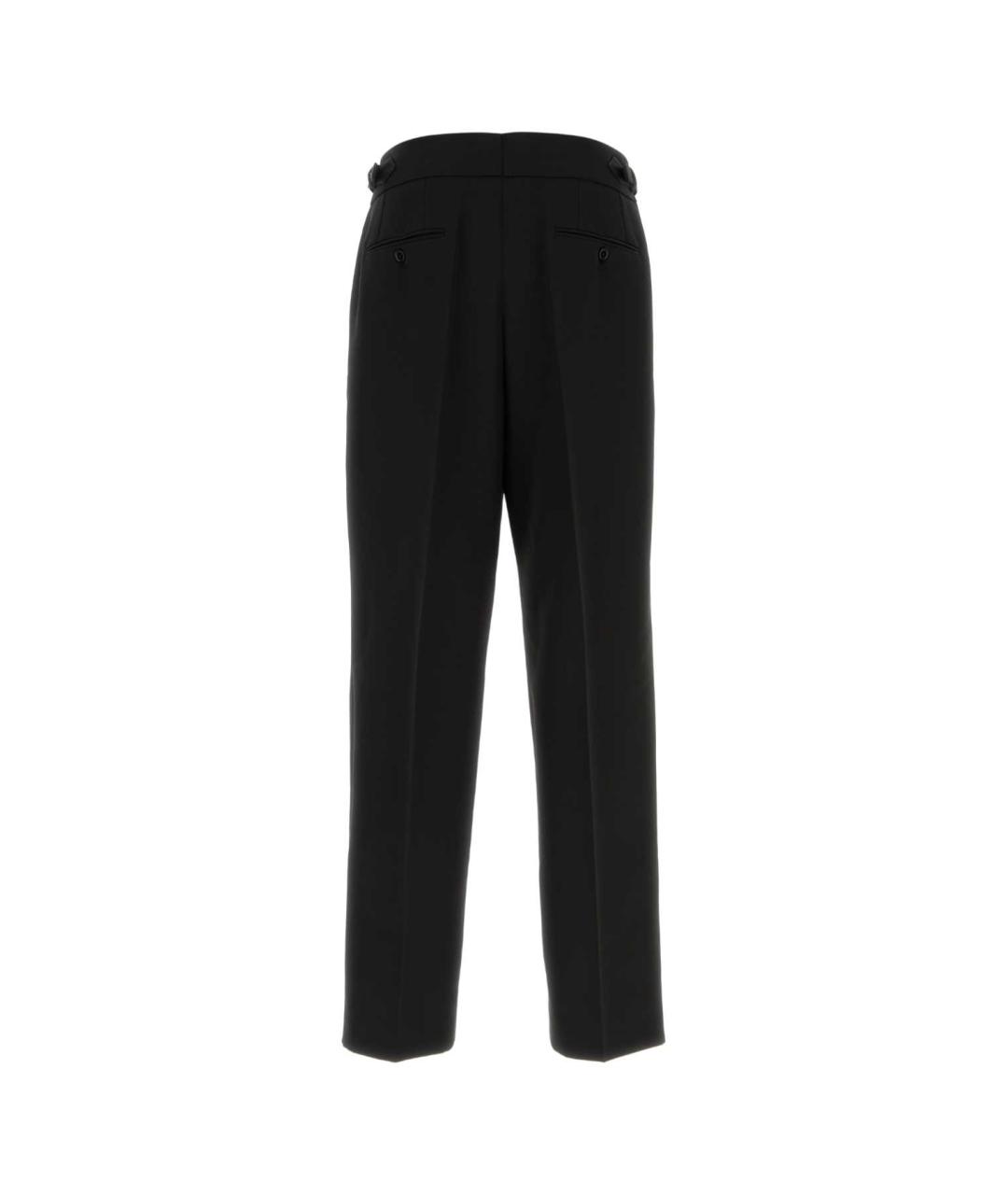 DOLCE&GABBANA Черные шерстяные повседневные брюки, фото 2
