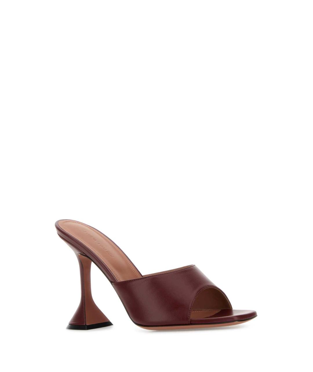 Amina Muaddi Бордовые кожаные мюли, фото 2