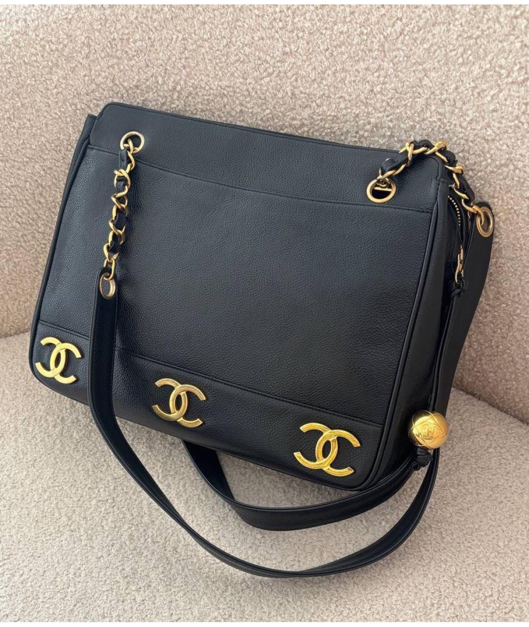 CHANEL Черная кожаная сумка через плечо, фото 2