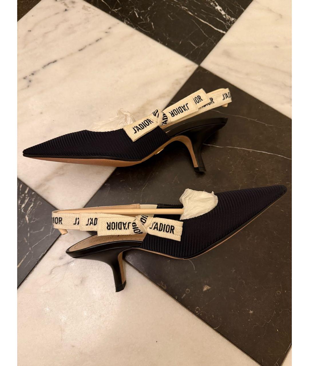 CHRISTIAN DIOR Черные текстильные туфли, фото 6