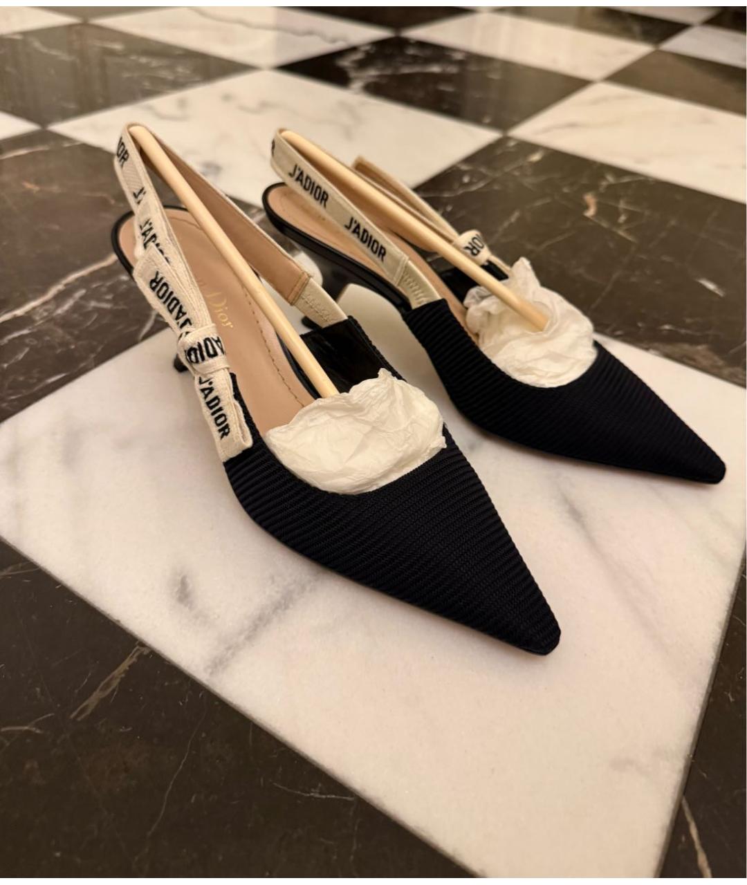 CHRISTIAN DIOR Черные текстильные туфли, фото 2