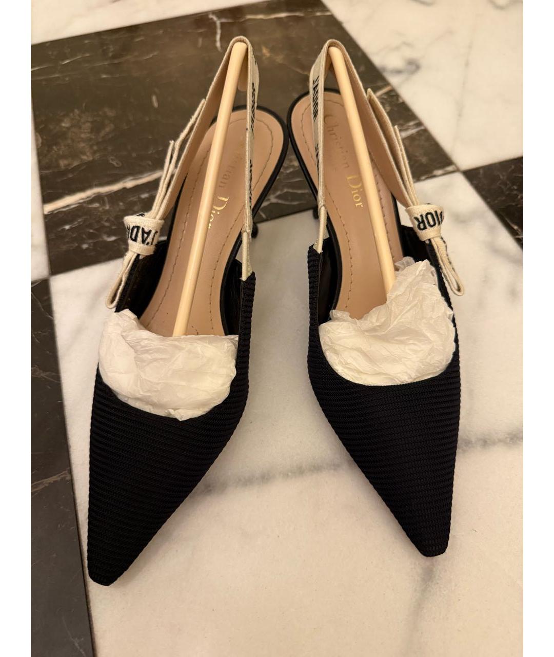 CHRISTIAN DIOR Черные текстильные туфли, фото 3