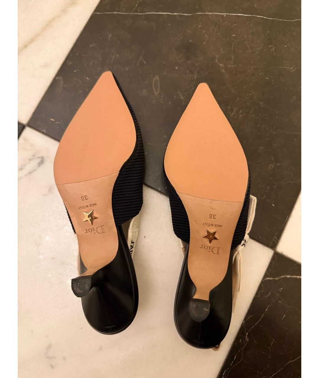 CHRISTIAN DIOR Черные текстильные туфли, фото 4