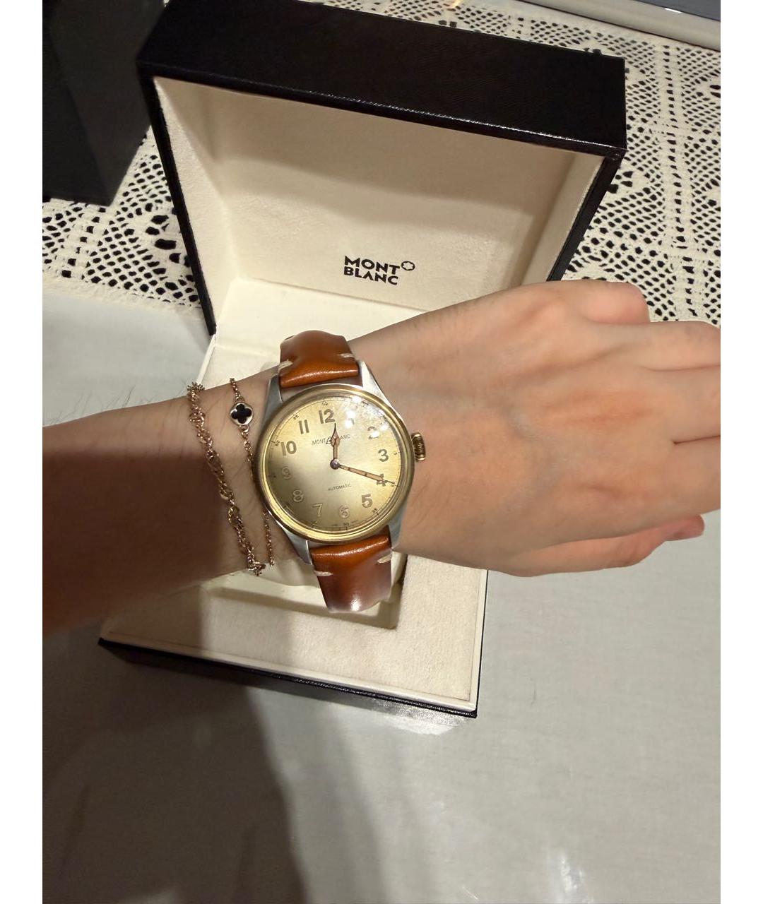 MONTBLANC Коричневые кожаные часы, фото 3