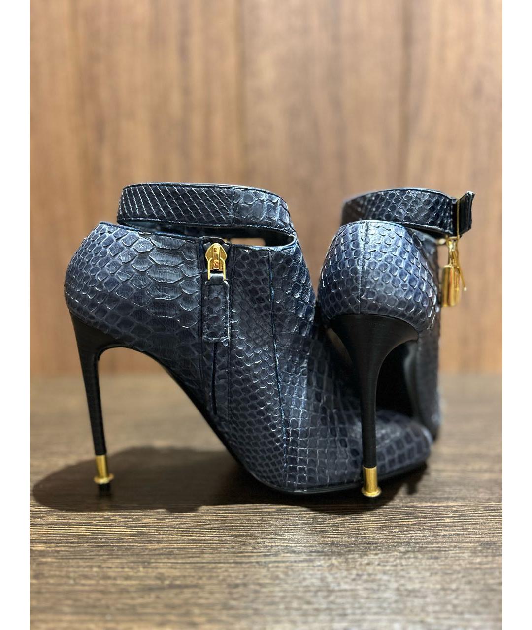 TOM FORD Синие ботильоны из экзотической кожи, фото 3