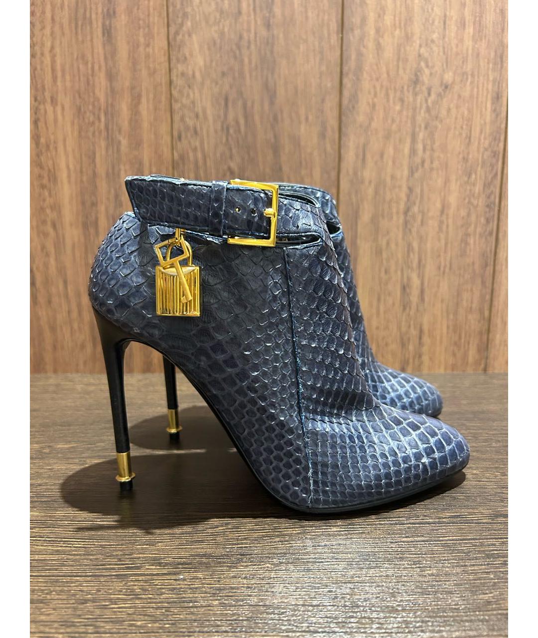 TOM FORD Синие ботильоны из экзотической кожи, фото 9