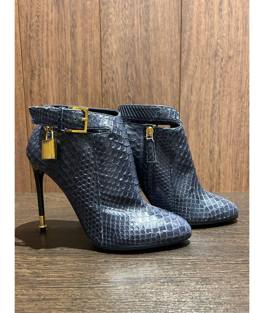 TOM FORD Синие ботильоны из экзотической кожи, фото 8