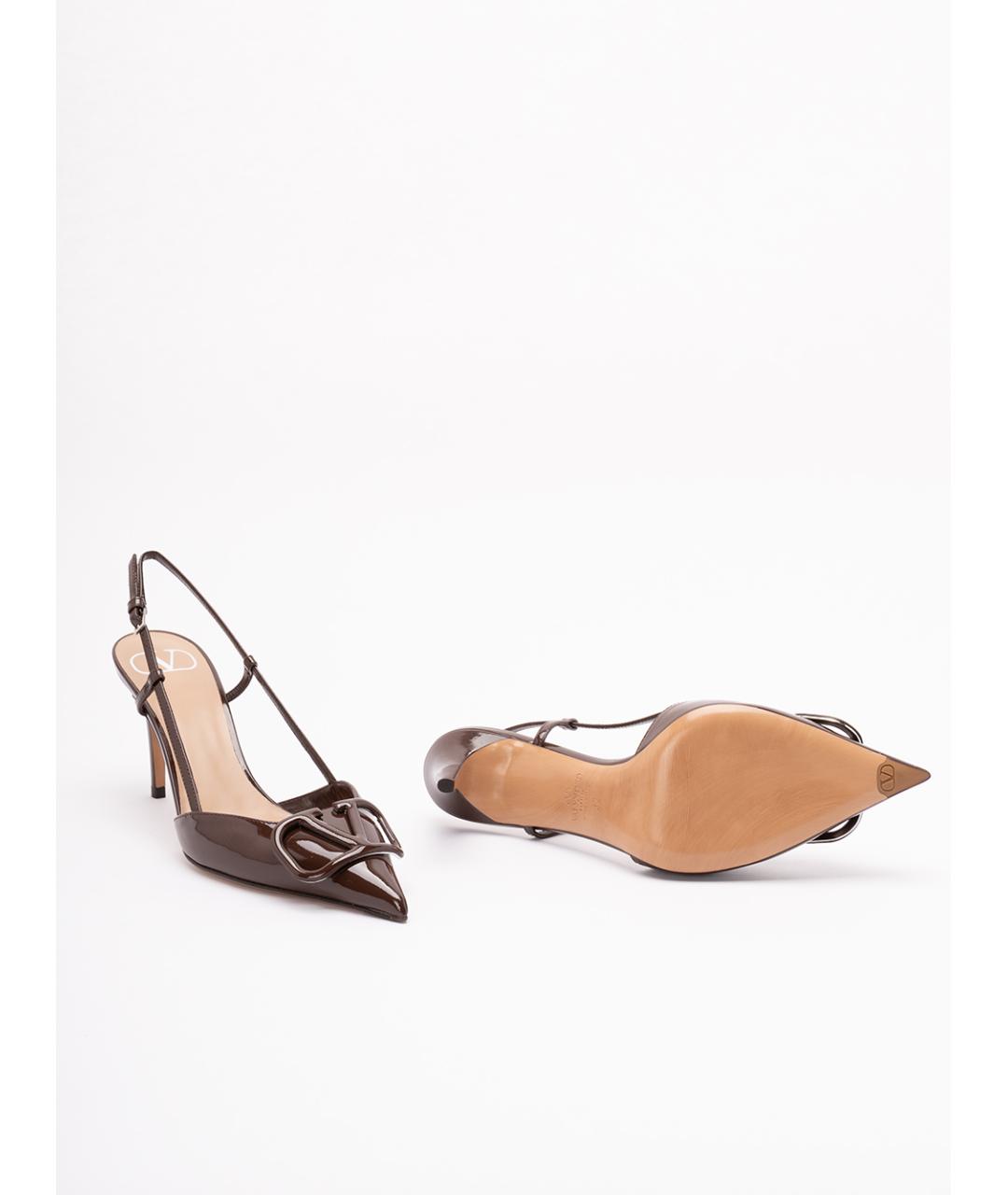 VALENTINO Бордовые кожаные туфли, фото 4