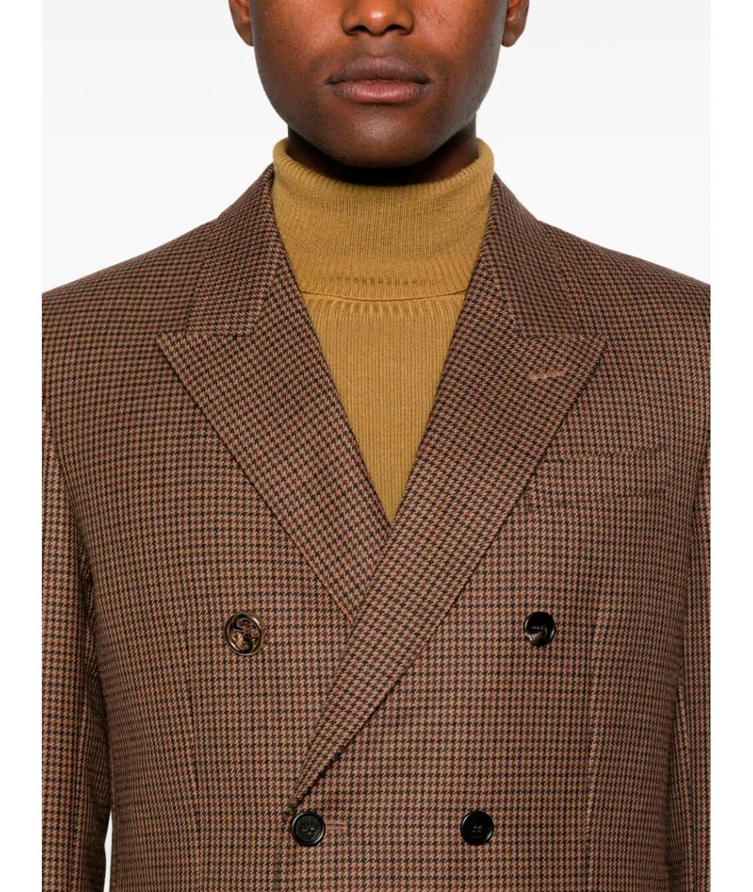 GUCCI Коричневый шерстяной пиджак, фото 3