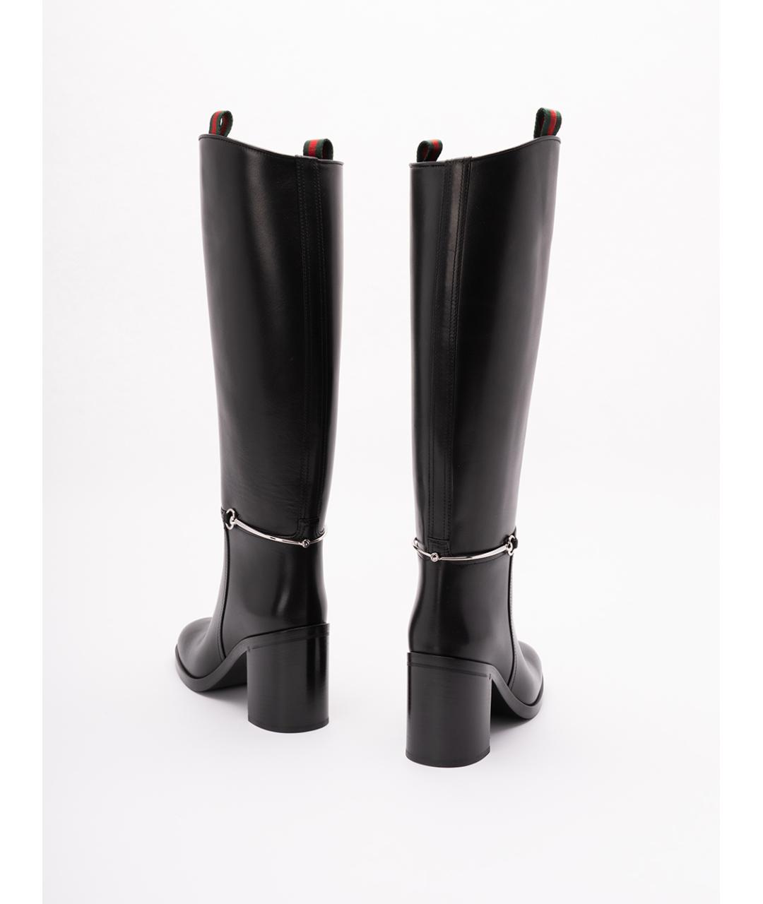 GUCCI Черные кожаные сапоги, фото 3