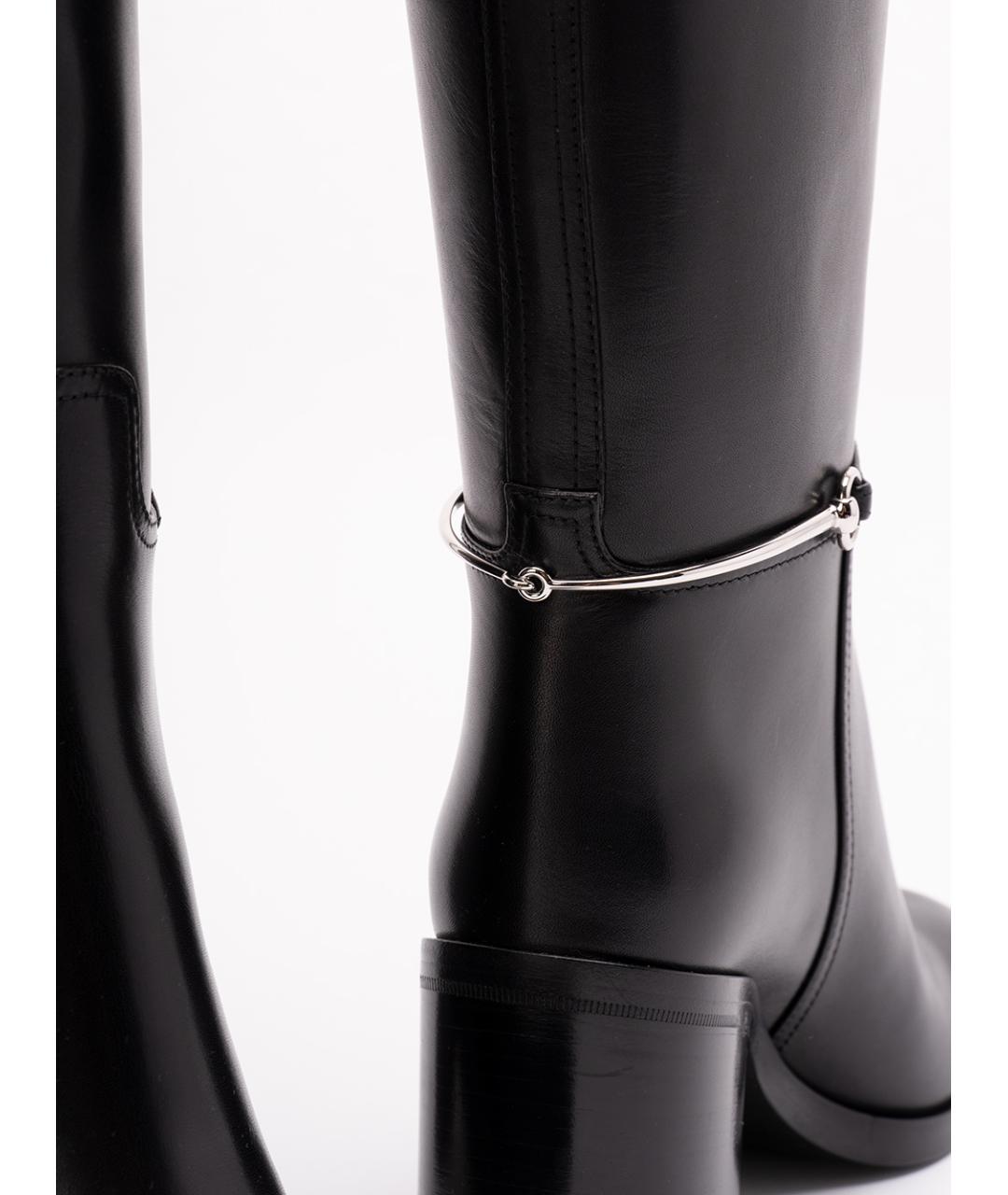 GUCCI Черные кожаные сапоги, фото 5