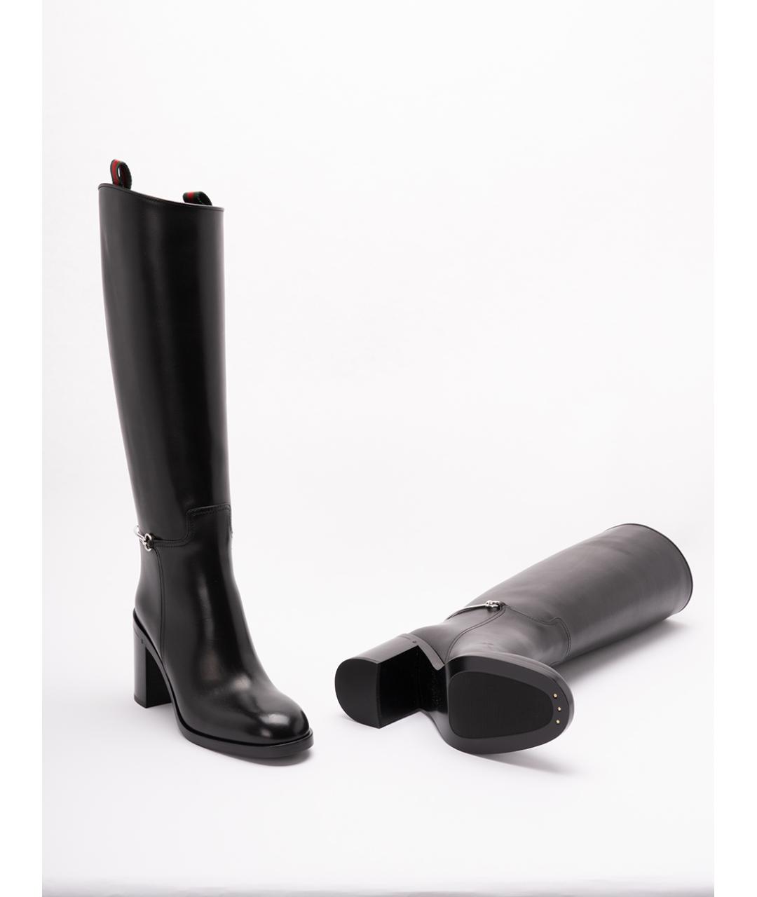 GUCCI Черные кожаные сапоги, фото 4