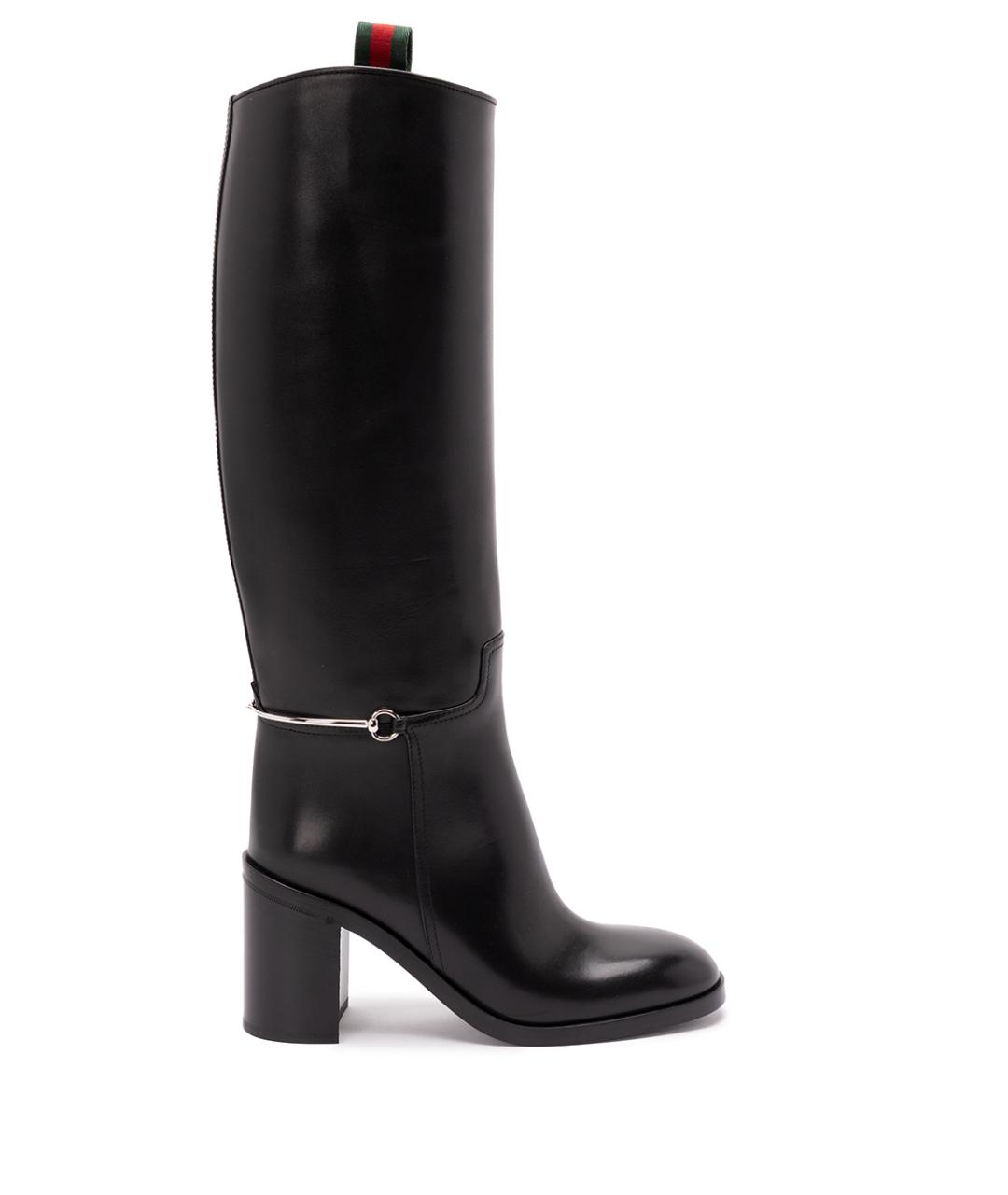 GUCCI Черные кожаные сапоги, фото 1