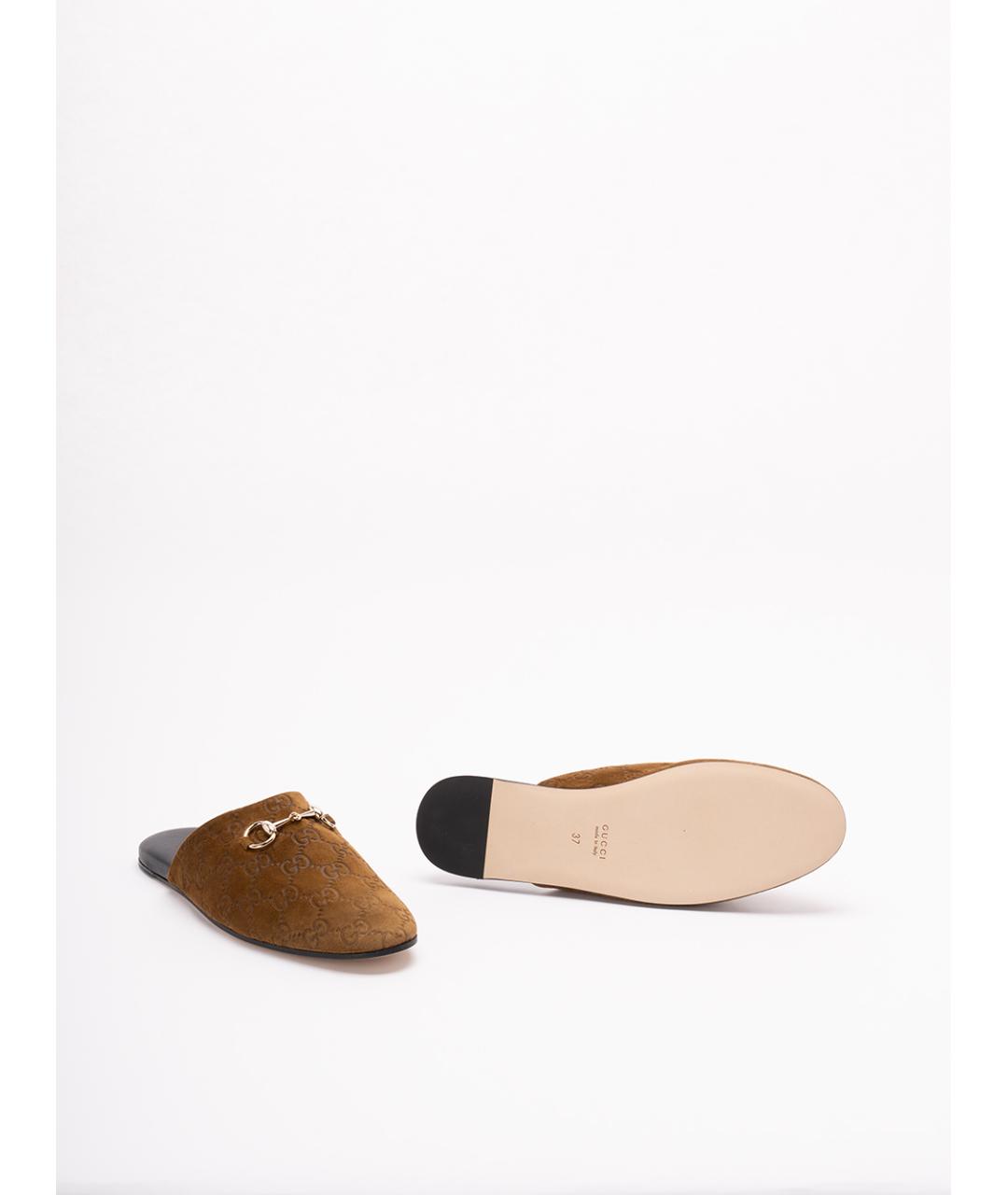 GUCCI Бежевые кожаные мюли, фото 4