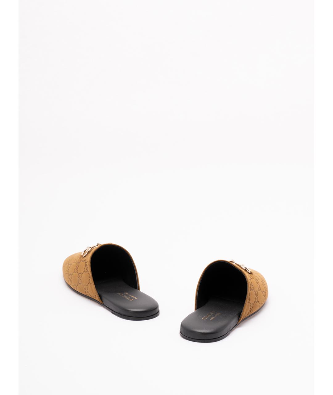 GUCCI Бежевые кожаные мюли, фото 3