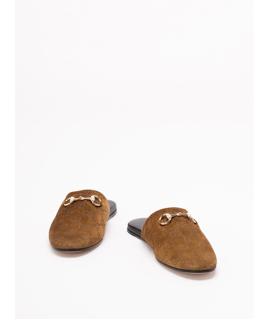 GUCCI Бежевые кожаные мюли, фото 2