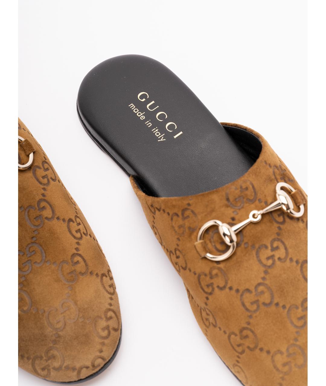 GUCCI Бежевые кожаные мюли, фото 5