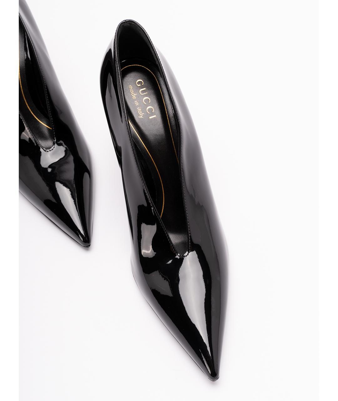 GUCCI Черные туфли из лакированной кожи, фото 5