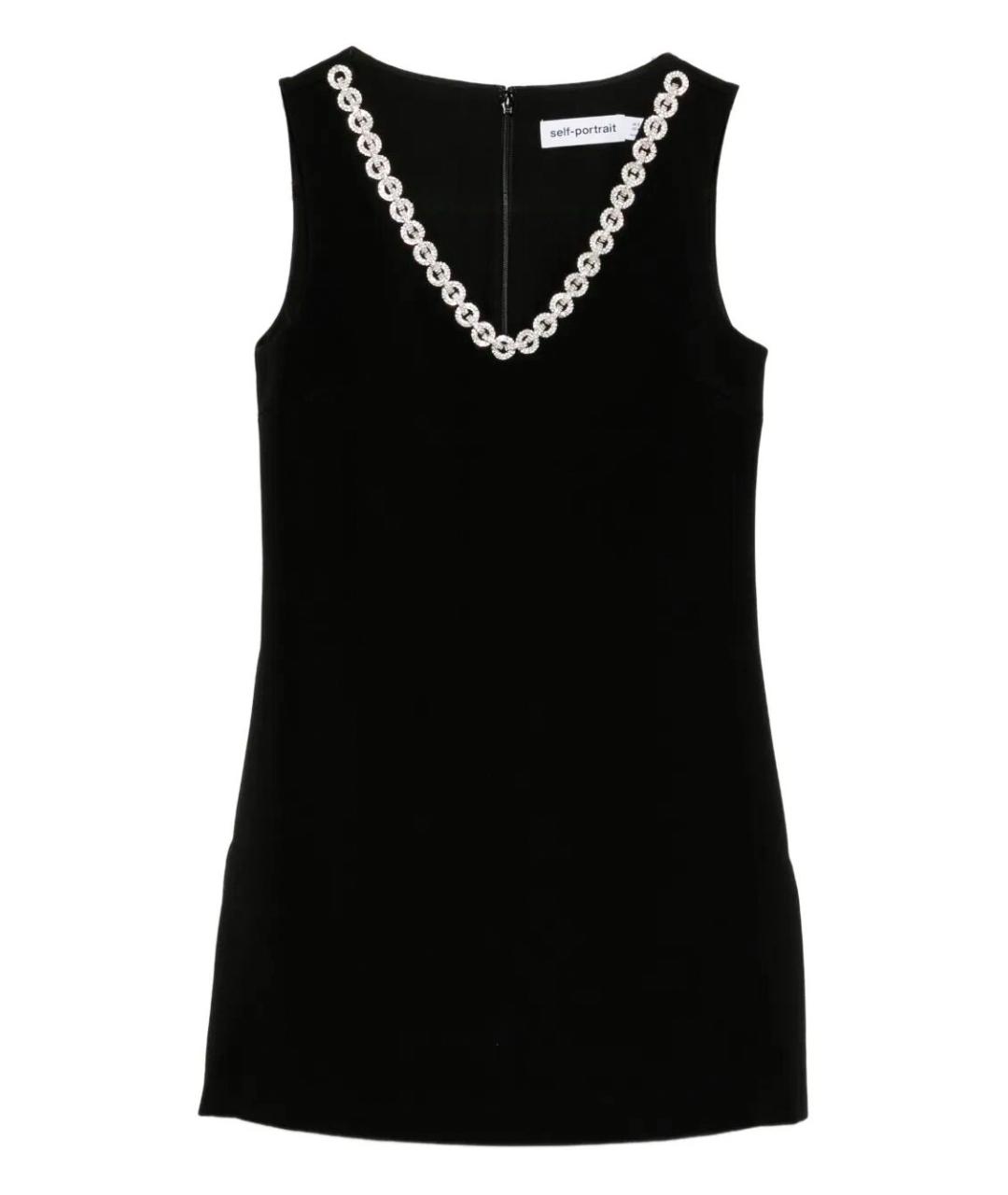 SELF-PORTRAIT Черное полиэстеровое коктейльное платье, фото 1