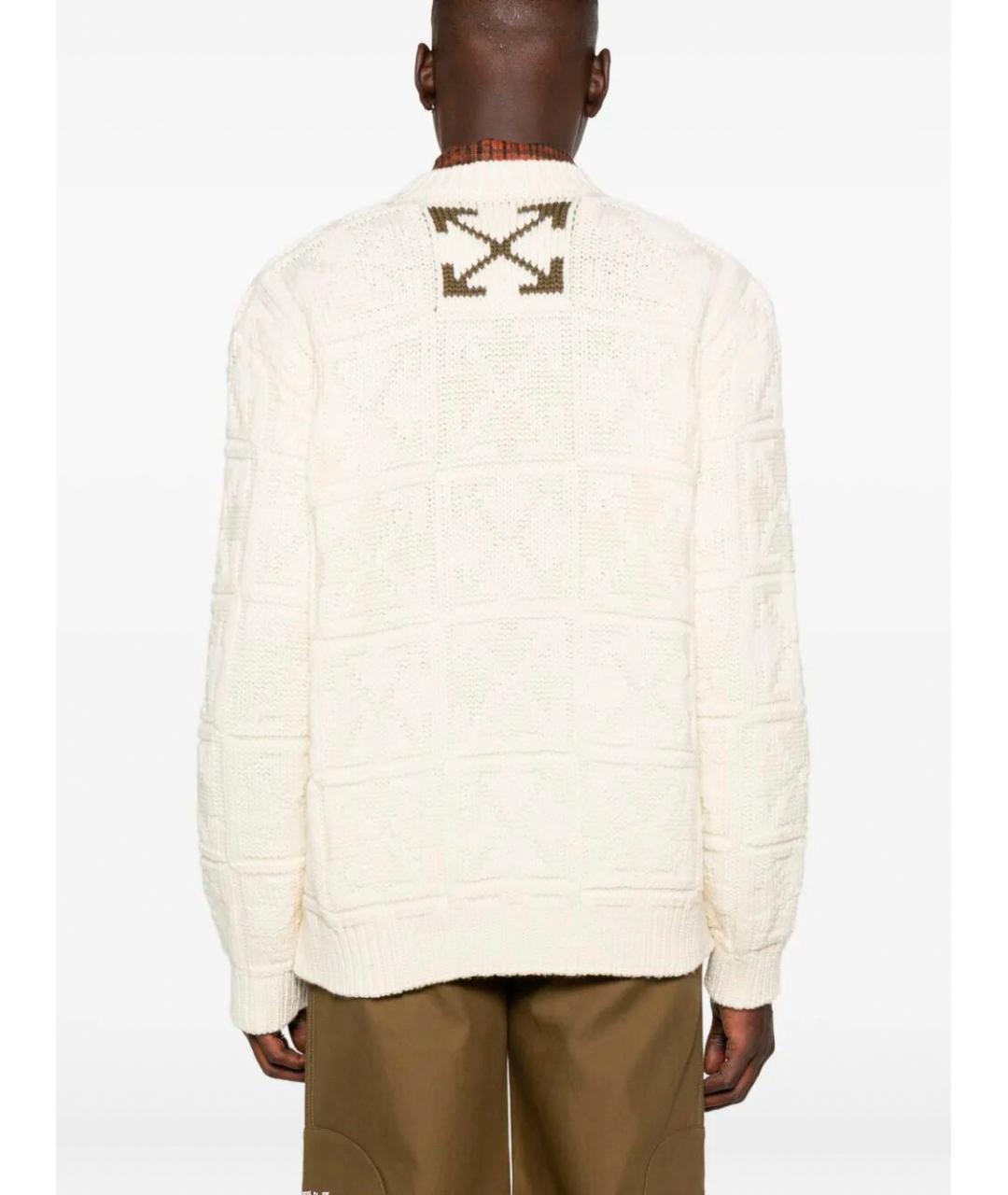 OFF-WHITE Бежевый шерстяной джемпер / свитер, фото 4