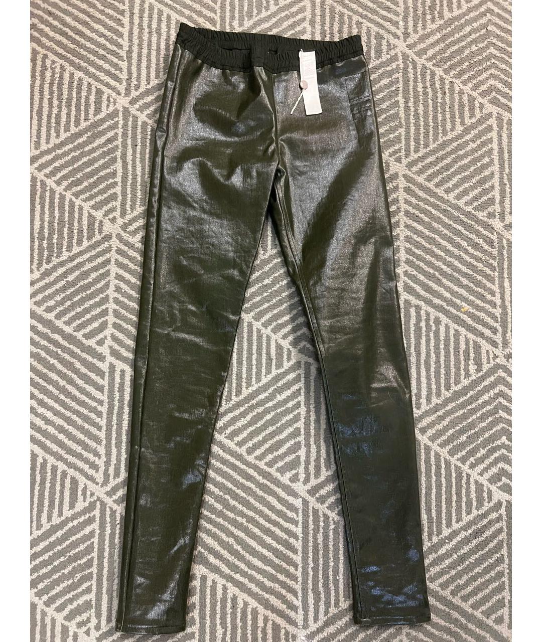 RICK OWENS Хаки хлопковые брюки узкие, фото 3