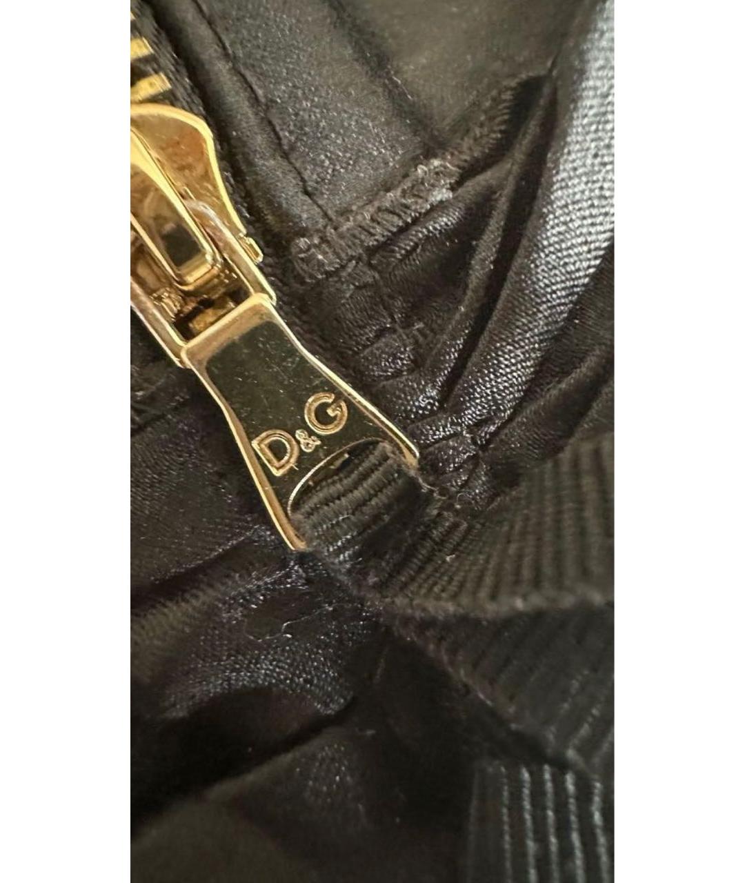 DOLCE&GABBANA Черная шелковая юбка мини, фото 5