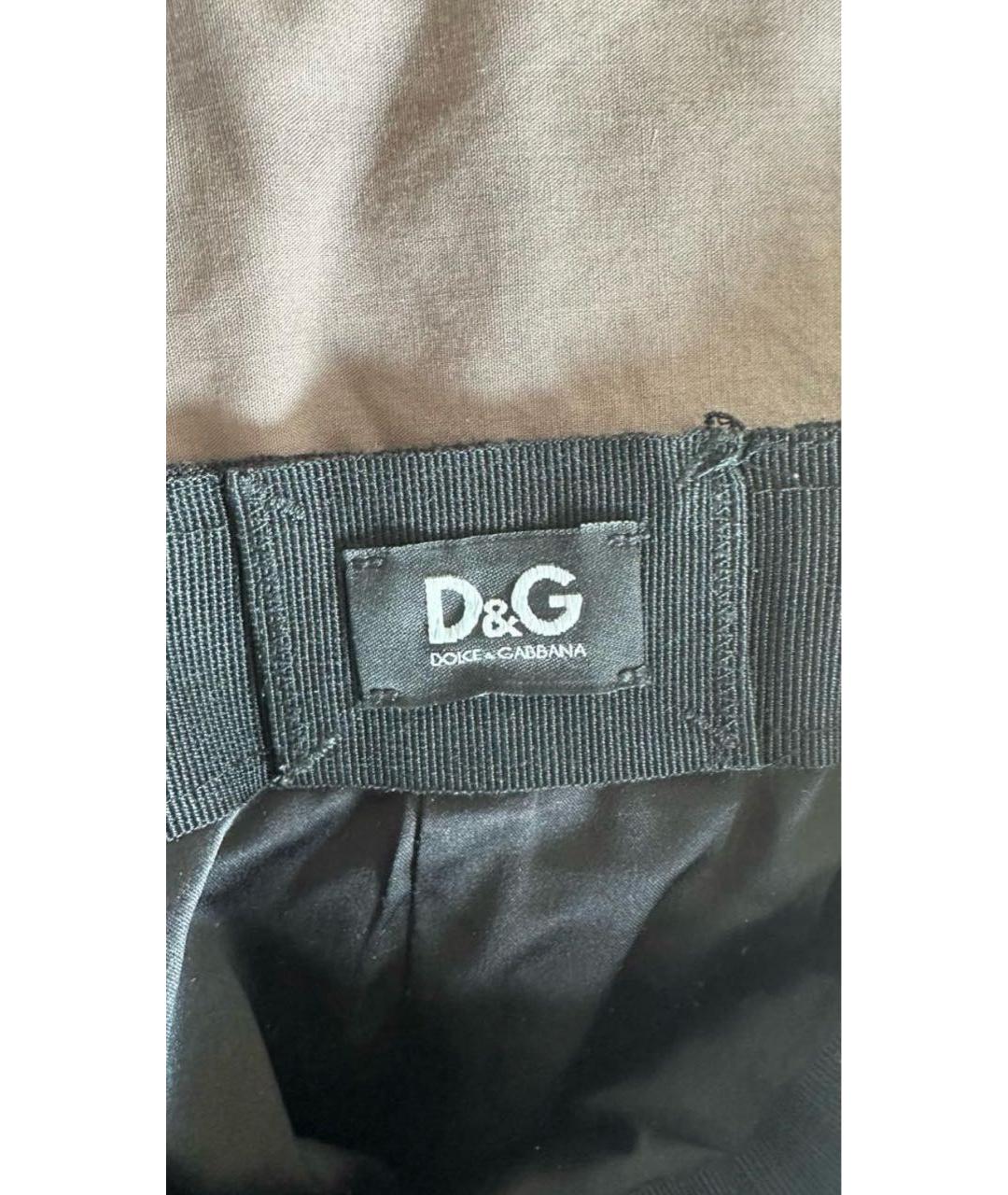 DOLCE&GABBANA Черная шелковая юбка мини, фото 3