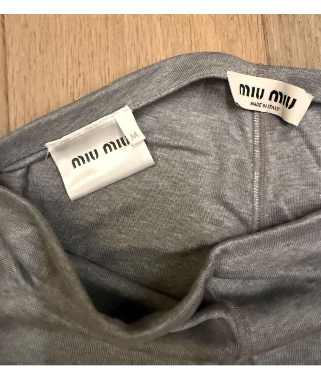 MIU MIU Серые леггинсы и велосипедки, фото 2