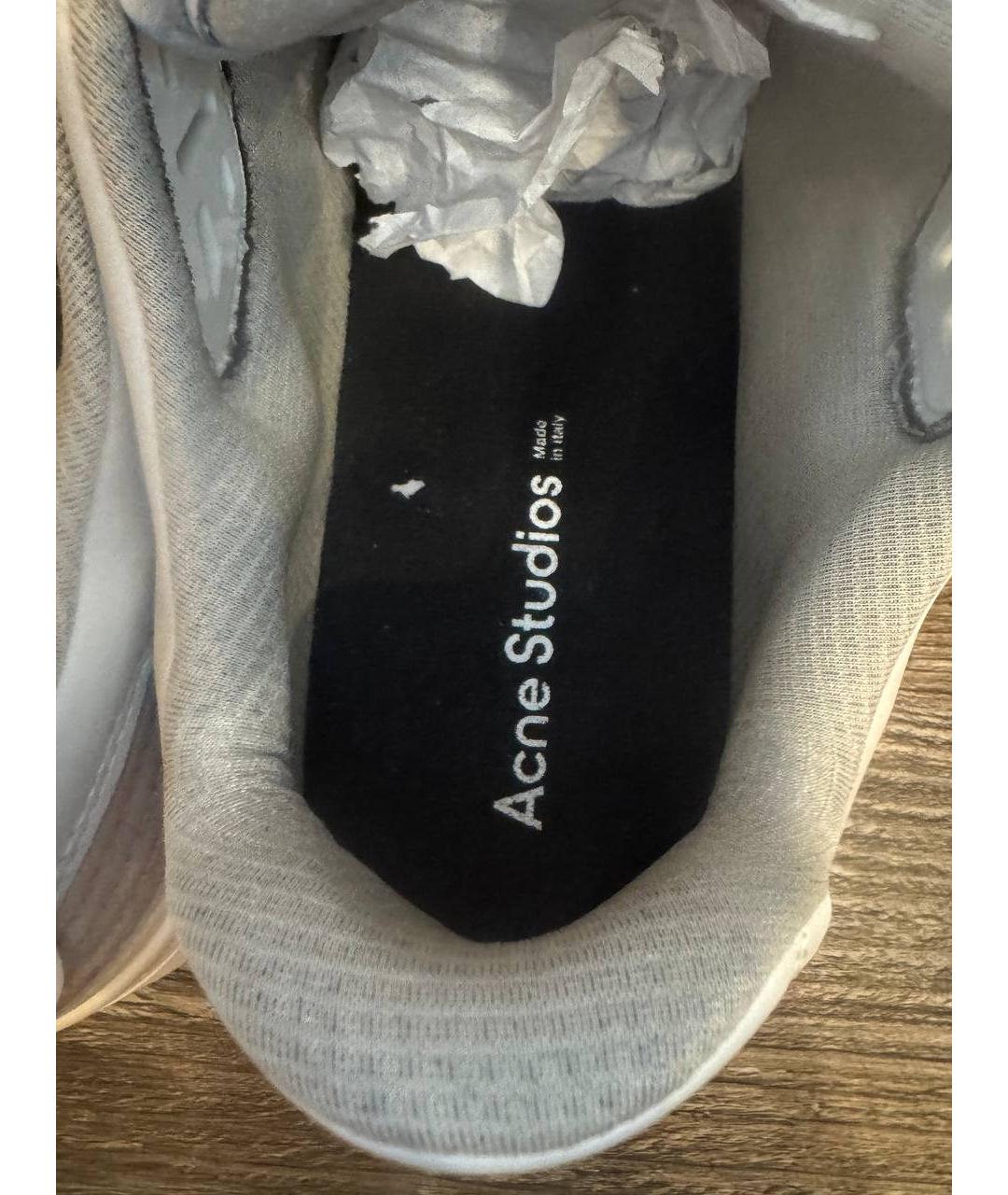 ACNE STUDIOS Бежевые кожаные низкие кроссовки / кеды, фото 3