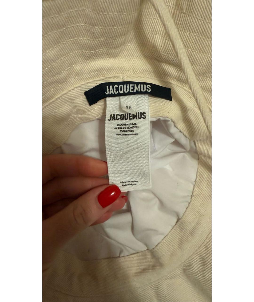 JACQUEMUS Бежевая хлопковая панама, фото 4