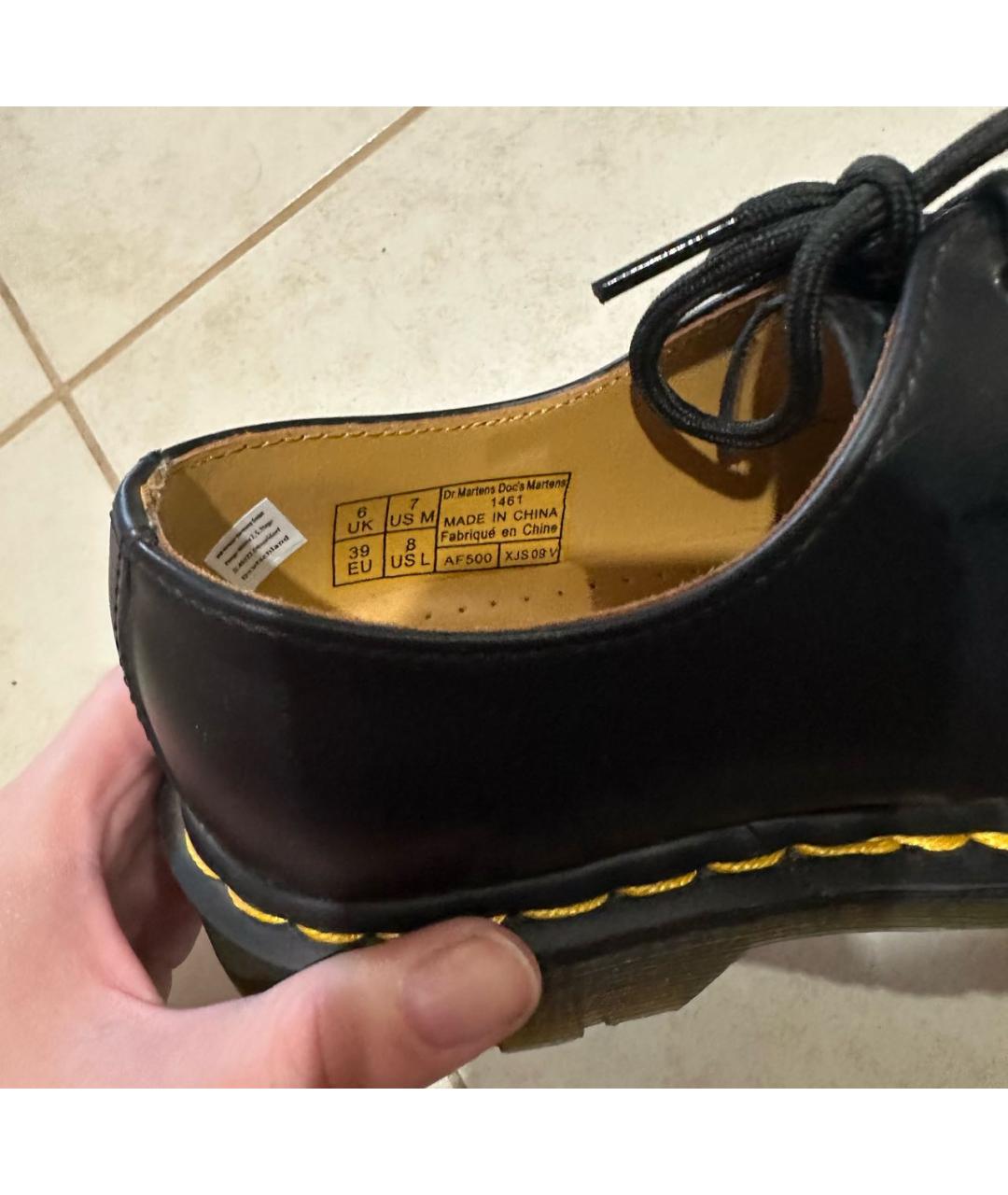 DR. MARTENS Черные кожаные ботинки, фото 5