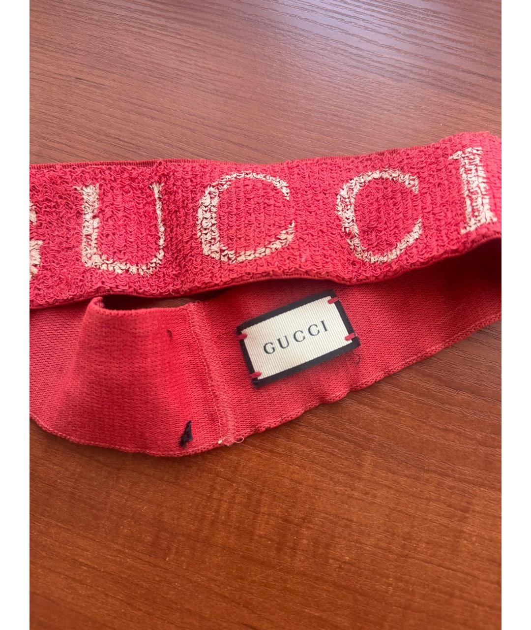 GUCCI Красная повязка на голову, фото 5