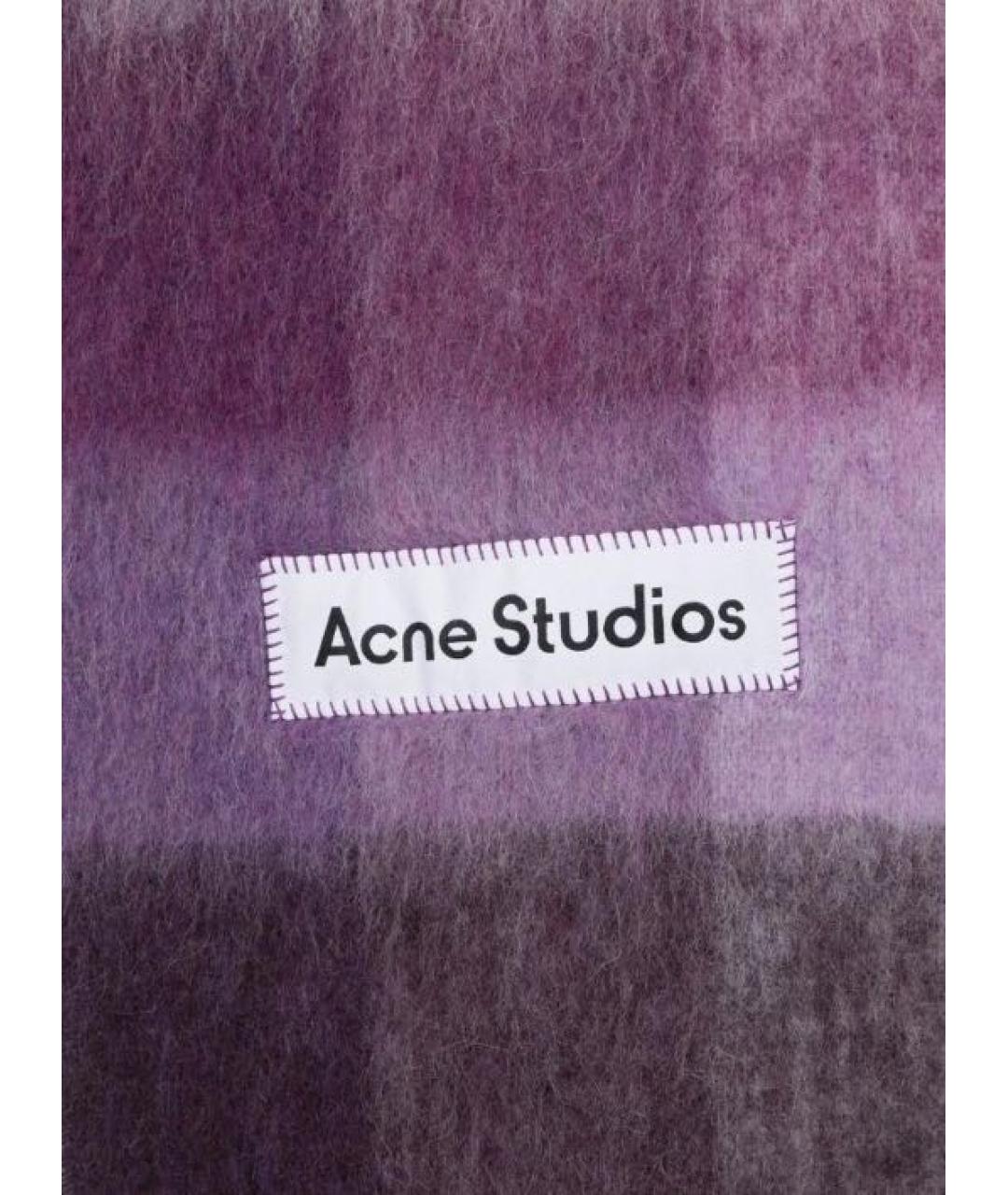 ACNE STUDIOS Фиолетовый шерстяной шарф, фото 3