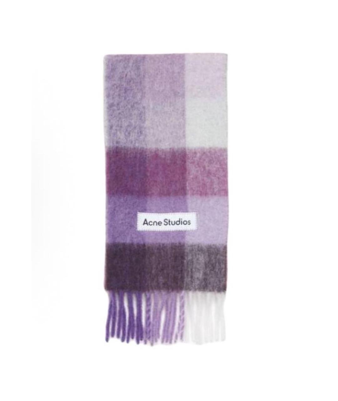 ACNE STUDIOS Фиолетовый шерстяной шарф, фото 2