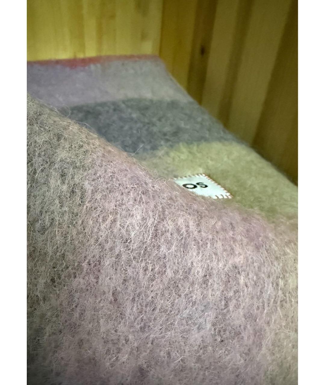 ACNE STUDIOS Розовый шерстяной шарф, фото 3