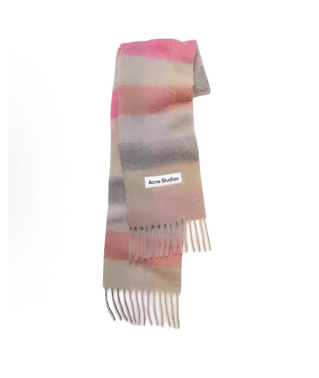 ACNE STUDIOS Розовый шерстяной шарф, фото 1
