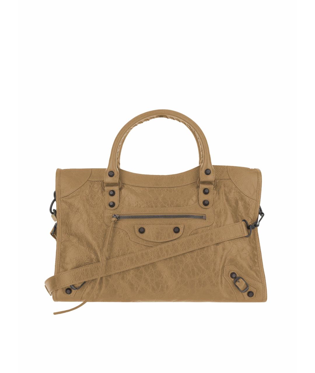 BALENCIAGA Бежевая кожаная сумка тоут, фото 1