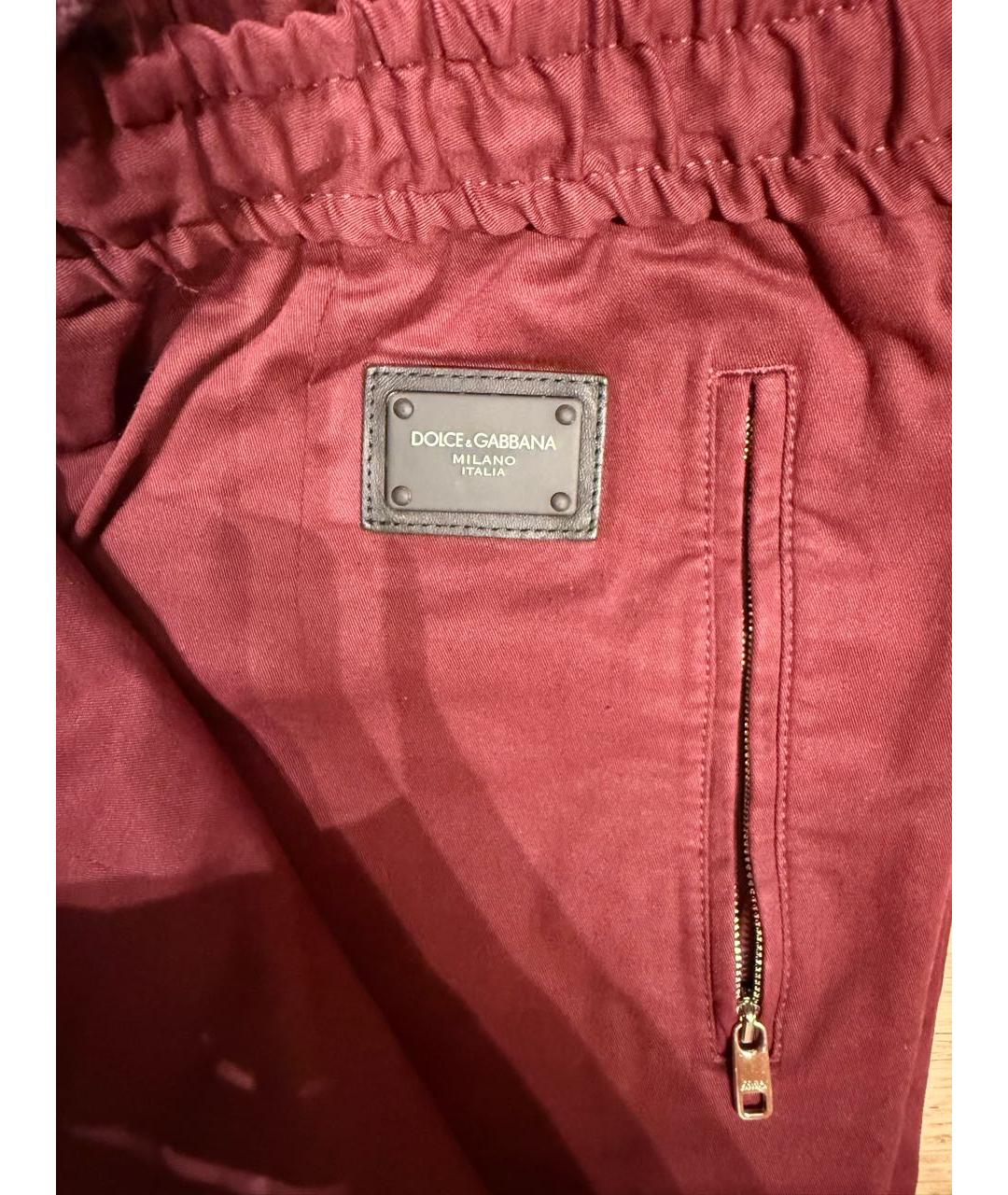 DOLCE&GABBANA Бордовые повседневные брюки, фото 4