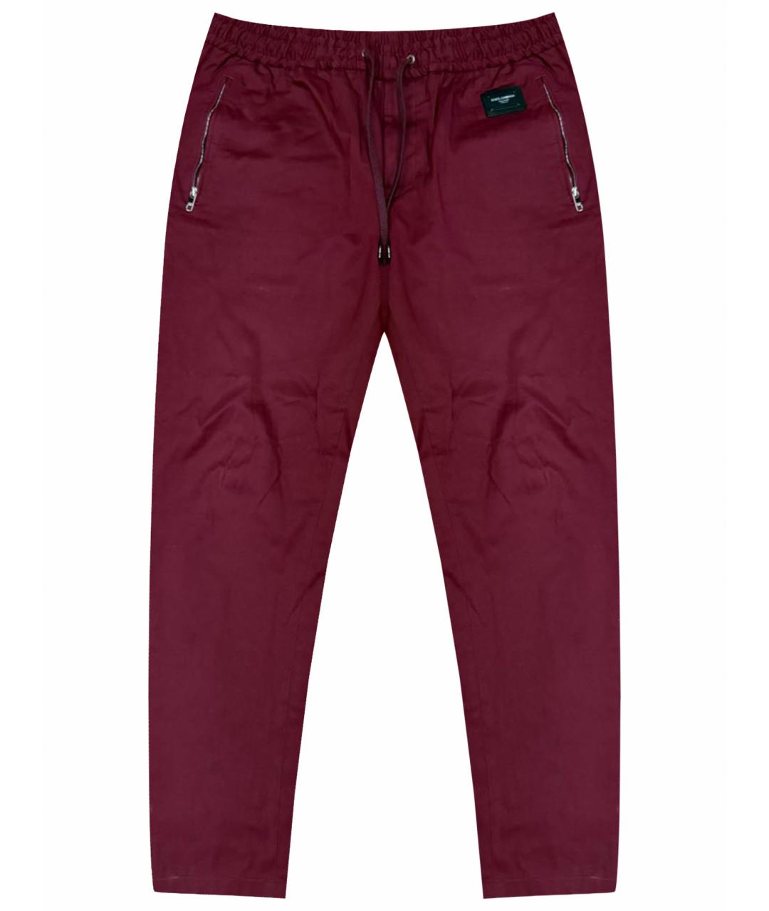 DOLCE&GABBANA Бордовые повседневные брюки, фото 1