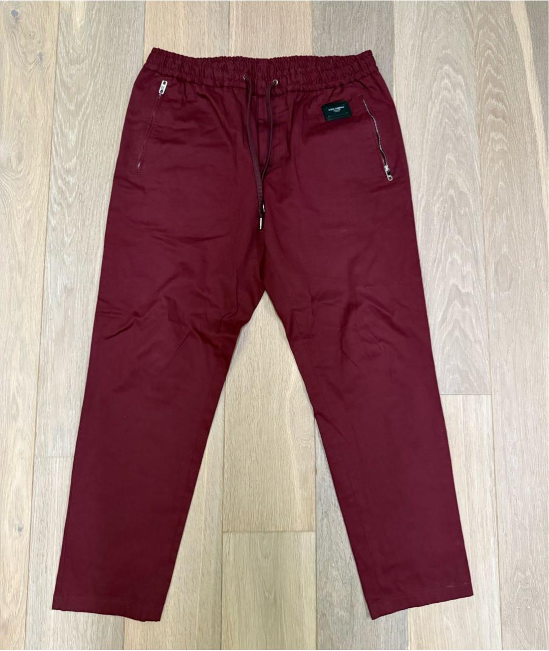 DOLCE&GABBANA Бордовые повседневные брюки, фото 5